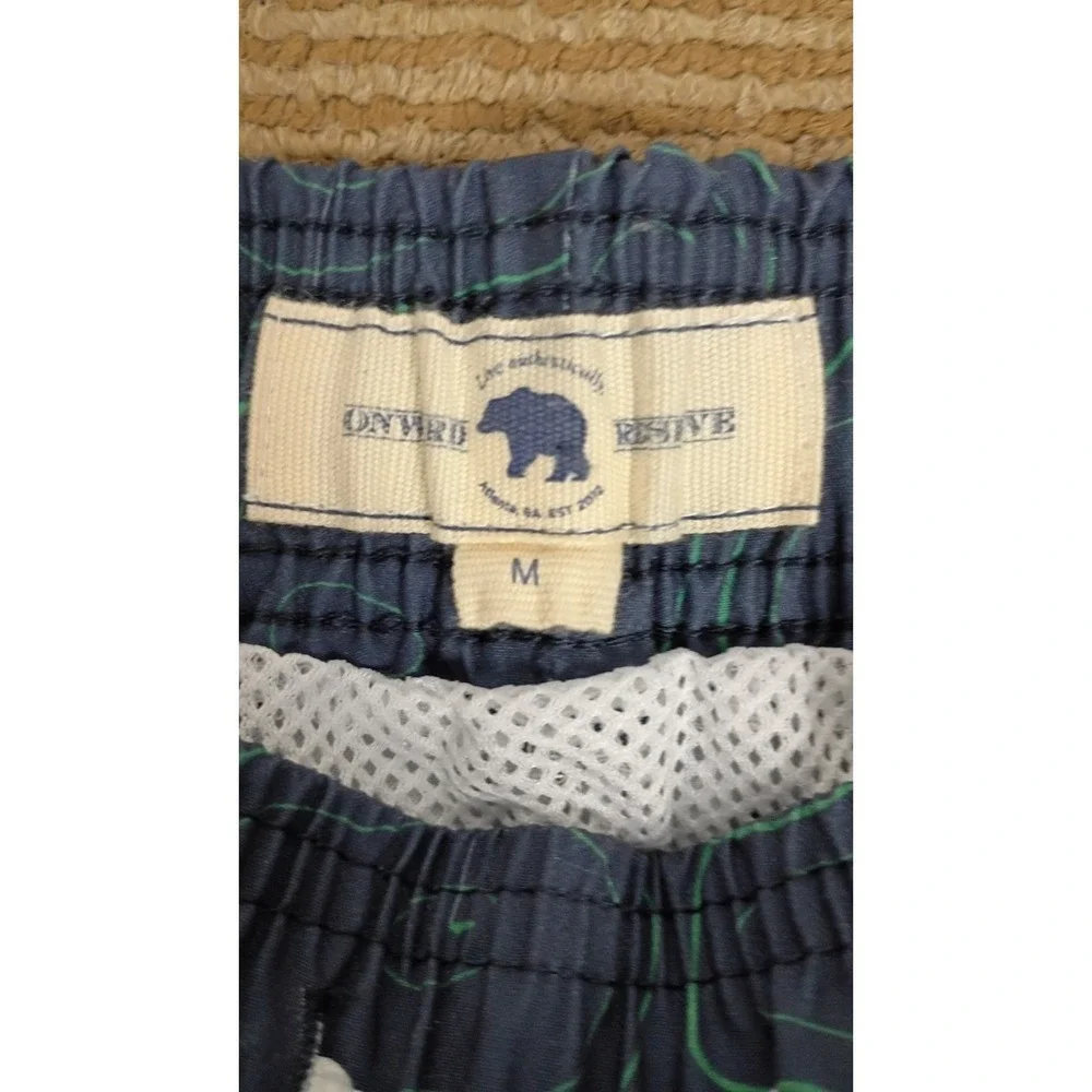 Onward Reserve Swim Trunks Mens Medium Blue All Over Print Golf Lined Beach